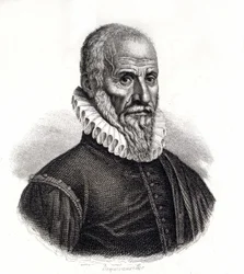 Porträtt av Ambroise Pare (1509-1590), fransk kirurg - gravyr från 1800-talet