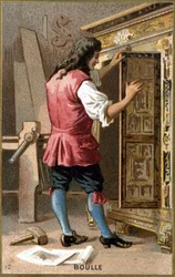 Porträtt av André Charles Boulle (1642 - 1732) fransk möbelsnickare. Kromolitografi av 1800-talet.
