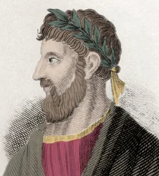 Porträtt av Apollonios av Tyana (Apollonius) (16 ap. JC-98/98 ap. JC), grekisk filosof. Gravyr av 1800-talet.
