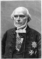 Porträtt av Armand de Quatrefages de Breau (1810-1892), fransk naturforskare och antropolog. (Från ett fotografi av Charles Gallot). Gravyr i "" Nature: granskning av vetenskaperna och deras tillämpningar på konst och industri "" av 23 januari 1892.