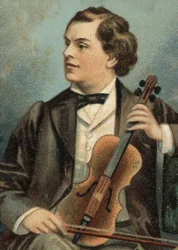 Porträtt av August Wilhemj, tysk violinist (1845-1908).
