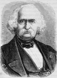 Porträtt av Auguste Perdonnet, civilingenjör. Gravyr från slutet av 1800-talet i "Histoire de France"" av H. Martin.