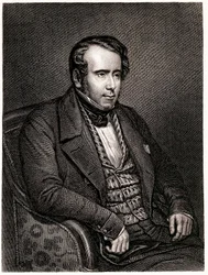 Porträtt av Augustin Thierry, fransk historiker (gravyr