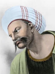Porträtt av Averroes (Ibn Rushd) - Porträtt av Ibn-Rushd (Ibn Rushd) känt som det latinska namnet Averroes (1126-1198)