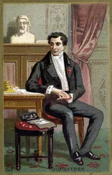 Porträtt av baron Guillaume Dupuytren (1777 - 1835), fransk kirurg. Kromolitografi från slutet av 1800-talet.
