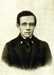 Porträtt av Bedrich Smetana (1824-1884), tjeckisk kompositör och pianist