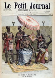 Porträtt av Behanzin (1844-1900), kung av Dahomey (Benin) - i "" Le Petite Journal"" av 1892-04-23