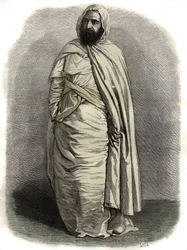 Porträtt av Ben Mahi Ed Din Abd El Kader (1808 - 1883) Abd El Kader, Amir av Mascara, militär och religiös ledare, - Porträtt av Ben Mahi Ed Din Abd El Kader (1808 - 1883) 1883) Emir av Algeriet -
