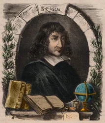 Porträtt av Blaise Pascal (1623-1662), fransk fysiker, matematiker och gravyr från 1879 - Porträtt av Blaise Pascal (1623-1662), fransk matematiker och författare