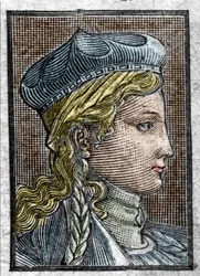 Porträtt av Brunehaut eller Brunehilde (ca 534 -613) hustru till Sigebert I.
