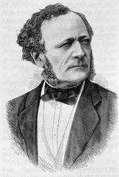 Porträtt av buffé. Gravyr från slutet av 1800-talet i "Histoire de France"" av H. Martin.