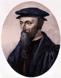 Porträtt av Calvin (1509 - 1564).