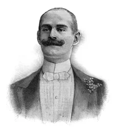 Porträtt av Camille Perier (Kam-Hil) (Kam Hil) (1856-1935) Engelsk kabaréartist och sångare - Gravyr 1882