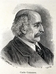 Porträtt av Carlo Cattaneo (1801-1869)