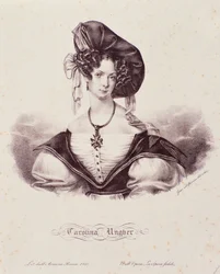 Porträtt av Caroline Ungher (Unger) (gravyr)
