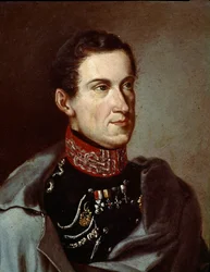 Porträtt av Charles Albert (Charles Albert) av Sardinien (eller Carlo Alberto di Savoia) (1798-1849) Anonym målning. Omkring 1832. Museet för Risorgimento Rom