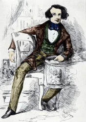 Porträtt av Charles Dickens (1812-1870), engelsk författare.
