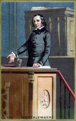 Porträtt av Charles Forbes, greve av Montalembert (1810 - 1870), fransk journalist och politiker. Kromolitografi från slutet av 1800-talet.