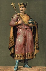 Porträtt av Karl II den skallige (823 - 877), kung av Frankrike.