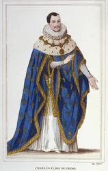 Porträtt av Karl IX (1550 - 1574), kung av Frankrike.