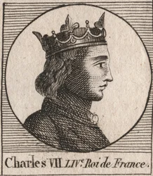 Porträtt av Karl VII (1403-1461) Kung av Frankrike - CHARLES VII (1403-1461) Kung av Frankrike