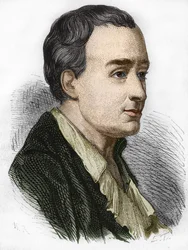Porträtt av Charles de Secondat (1689 - 1755), Baron De La Brède och Montesquieu. Gravyr av 1800-talet.