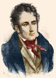 Porträtt av Chateaubriand. Gravyr sd. 1800-talet.