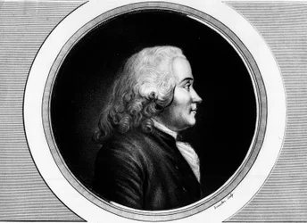 Porträtt av Chretien Guillaume de Malesherbes (1721-1794). Gravyr i "" Komplett samling av historiska målningar från den franska revolutionen, i tre volymer.""" 1804.