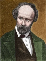 Porträtt av Christian Friedrich Hebbel (1813-1863), tysk poet och dramatiker