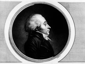 Porträtt av Claude Roberjot (1752-1799), representant för Saône-et-Loire i Nationalkonventet. Gravyr i ”Komplett samling av historiska målningar från franska revolutionen, i tre volymer”. 1804.