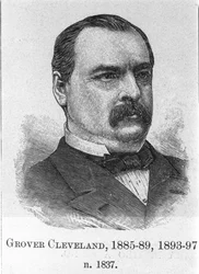 Porträtt av Cleveland Grover (1837 - 1908), amerikansk statsman.