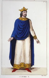 Porträtt av Clothaire II (584 - 628), kung av Neustrien och kung av frankerna.