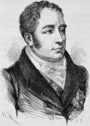 Porträtt av greve Pierre Bruno Daru (1767 - 1829). Gravyr från slutet av 1800-talet i "Histoire de France"" av H. Martin.