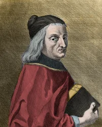 Porträtt av Cristoforo Landino (1424-1498), italiensk humanist