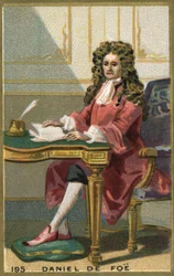 Porträtt av Daniel de Foe eller Defoe (1660 - 1731), engelsk poetförfattare och journalist. Kromolitografi av 1800-talet.