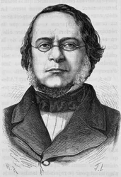 Porträtt av Daniele Manin (1804 - 1857). Gravyr från slutet av 1800-talet i "Histoire de France"" av H. Martin.