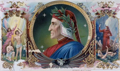 Porträtt av Dante - Cigarrlådaetikett, sent 1800-tal