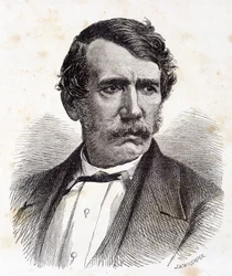 Porträtt av David Livingstone, brittisk missionär och upptäcktsresande (1813-1873) - i "" Tour du Monde", 2:a sem. 1875¿