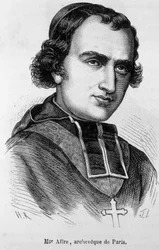 Porträtt av Denys Auguste Affre (1793-1848), arkaisk av Paris.