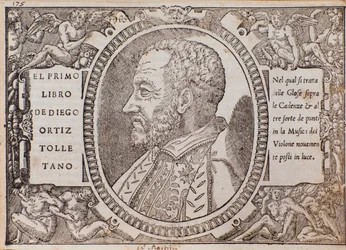 Porträtt av Diego Ortiz (träsnitt).