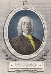 Porträtt av Domenico Scarlatti (1685 - 1757) italiensk kompositör