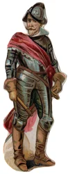 Porträtt av Don Ferdinand (Fernando) Alvarez de Toledo, hertig av Alba (Alba) (1507-1582). Kromolitografi, sent 1800-tal.