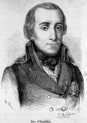 Porträtt av hertig Louis Antoine Henri de Bourbon hertig av Enghien (1772-1804), fransk prins, han sköts av Bonaparte den 21 mars 1804.