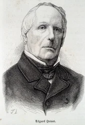 Porträtt av Edgar (Edgard) Quinet, fransk historiker (1803 - 1875)