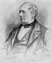 Porträtt av Edouard Charton, målare, död 1890.