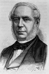Porträtt av Edouard Drouyn de Lhuys (1805 - 1881). Gravyr från slutet av 1800-talet i "Histoire de France"" av H. Martin.