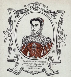 Porträtt av Elisabeth av Österrike (1554-1592), drottning av Frankrike