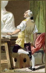 Porträtt av Emile Bouchardon (1698 - 1762), fransk skulptör och serietecknare. Kromolitografi av 1800-talet.