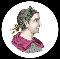 Porträtt av kejsar Elagabal eller Heliogabale (Marcus Aurelius Antoninus eller Heliogabalus) (204-222 e.Kr.). Gravyr av 1800-talet.