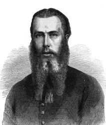 Porträtt av kejsar Maximilian I av Mexiko (1832-1867). Gravyr i "The Illustrous Universe"